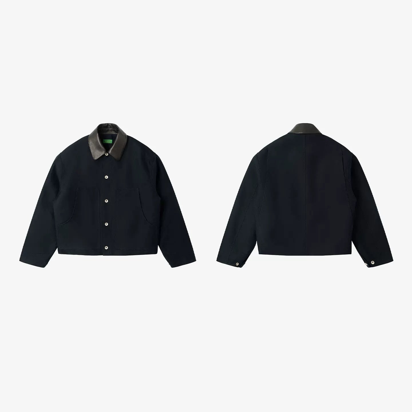 No Logo Cowhide Collar Warm Cotton-padded Jacket