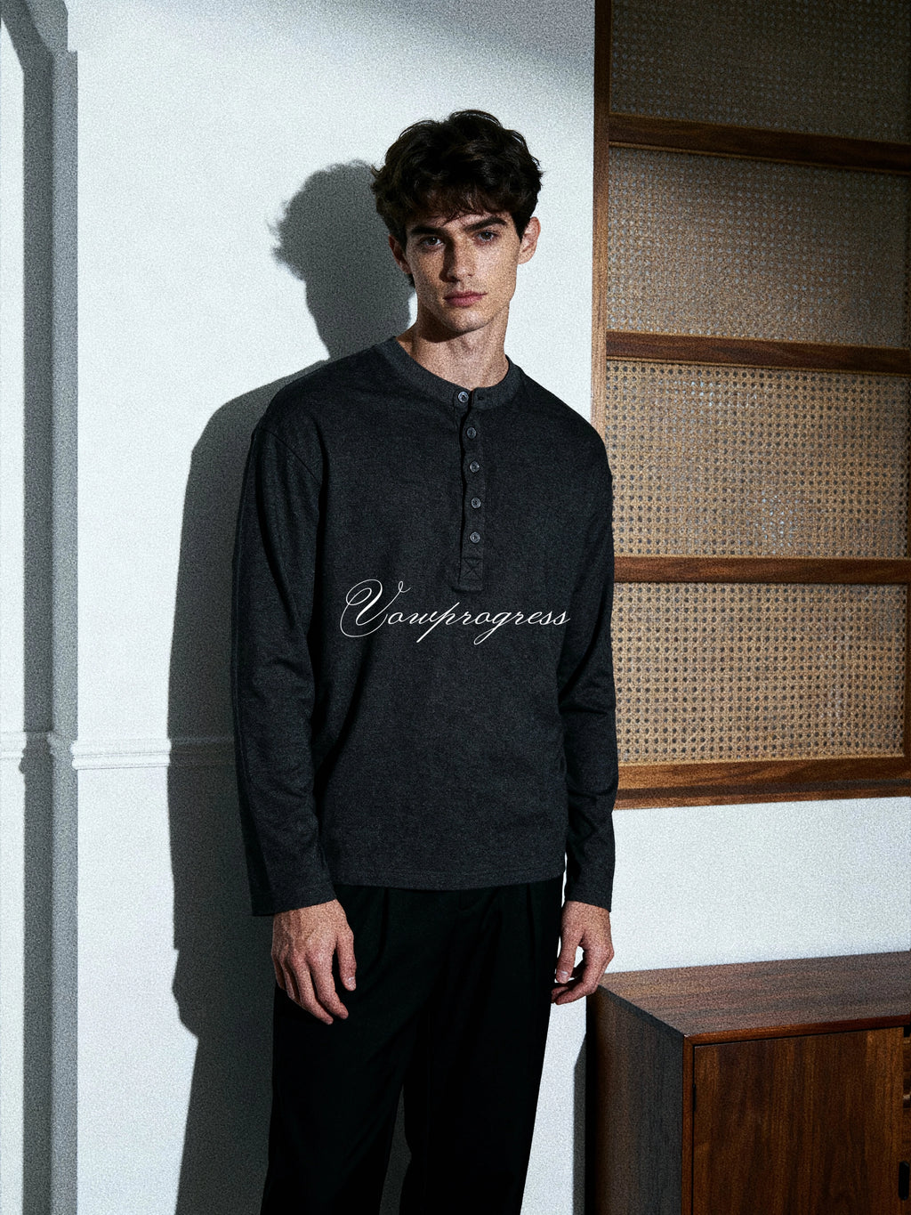 VOWPROGRESS Henry Collar Drape Base Long Sleeve