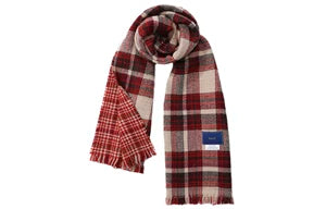 Unvesno Acrylic Fringe Plaid Scarf