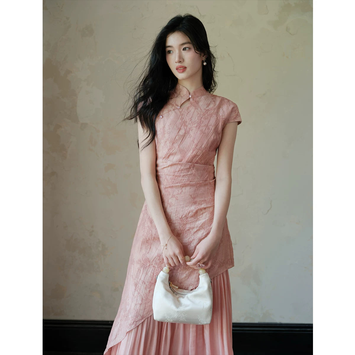 TYANG Tencel Jacquard Cheongsam Temperament Dress