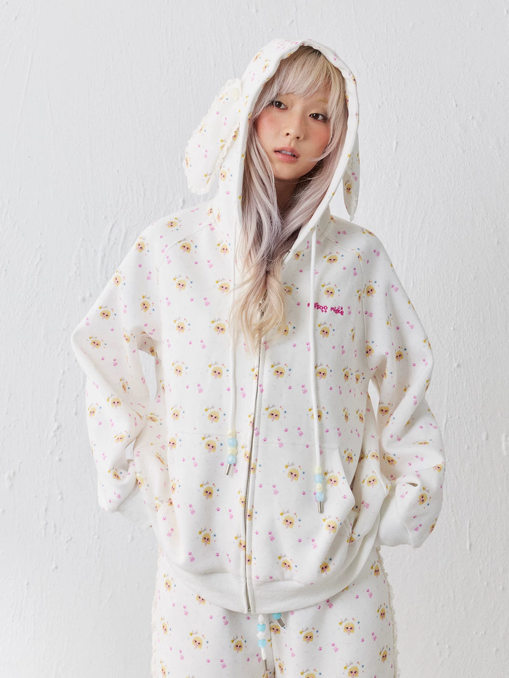 MASOOMAKE Xiaoman All-Over Print Zip Hoodie