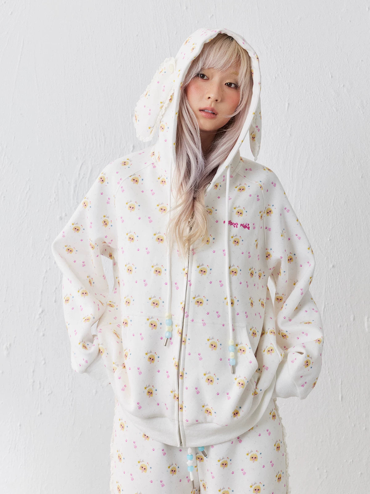 MASOOMAKE Xiaoman All-Over Print Zip Hoodie
