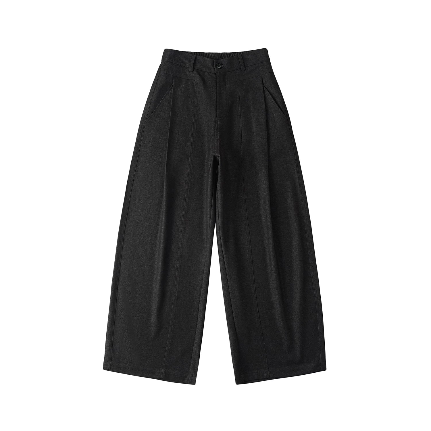 LR Single Pleated Diagonal Pocket Elegant Casual Trousers