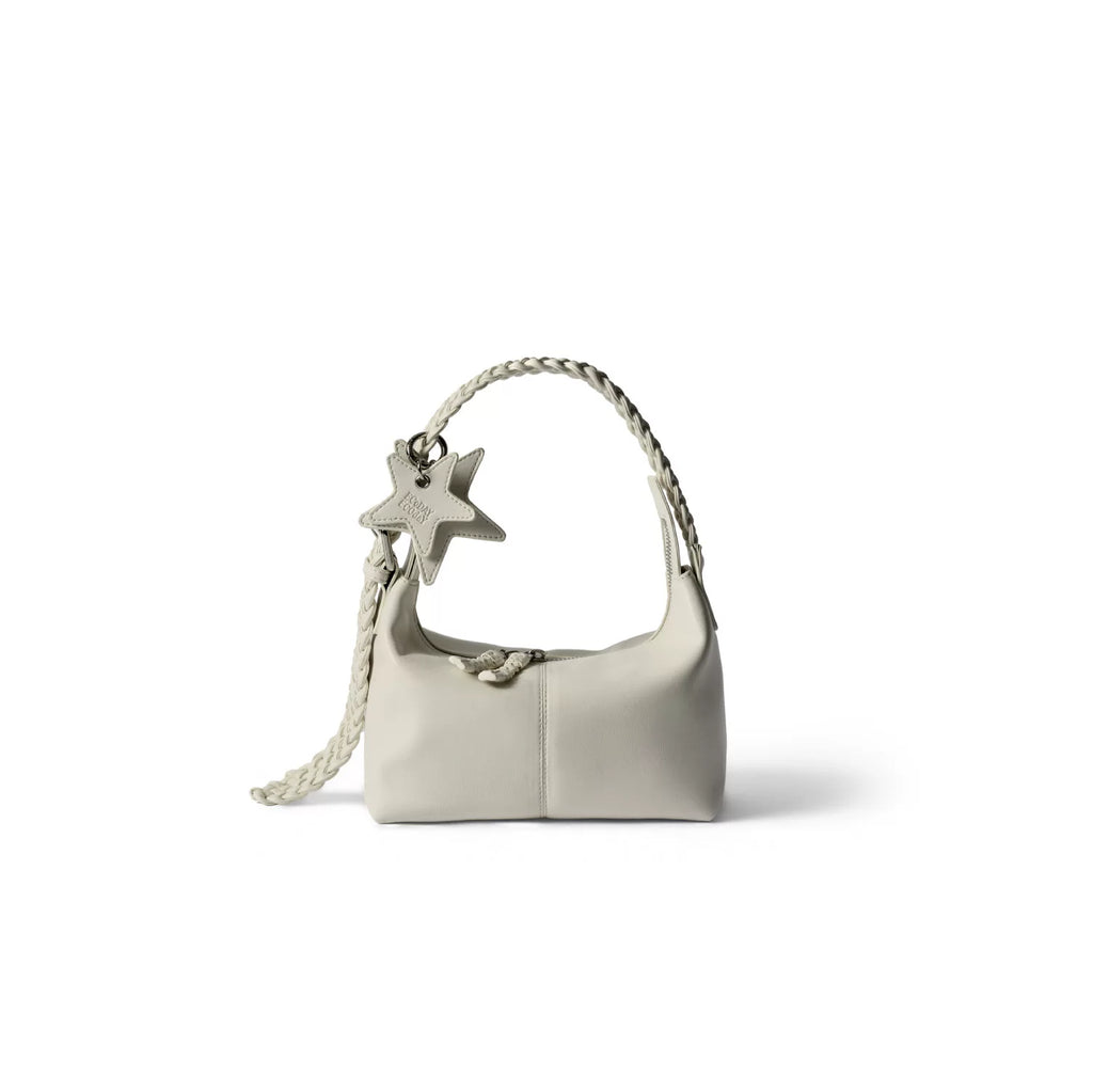 ECODAY Woven Faux Leather Zip-Top Shoulder Bag