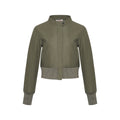 Wildberry Cropped Bomber Jacket Stand Collar Slim Fit