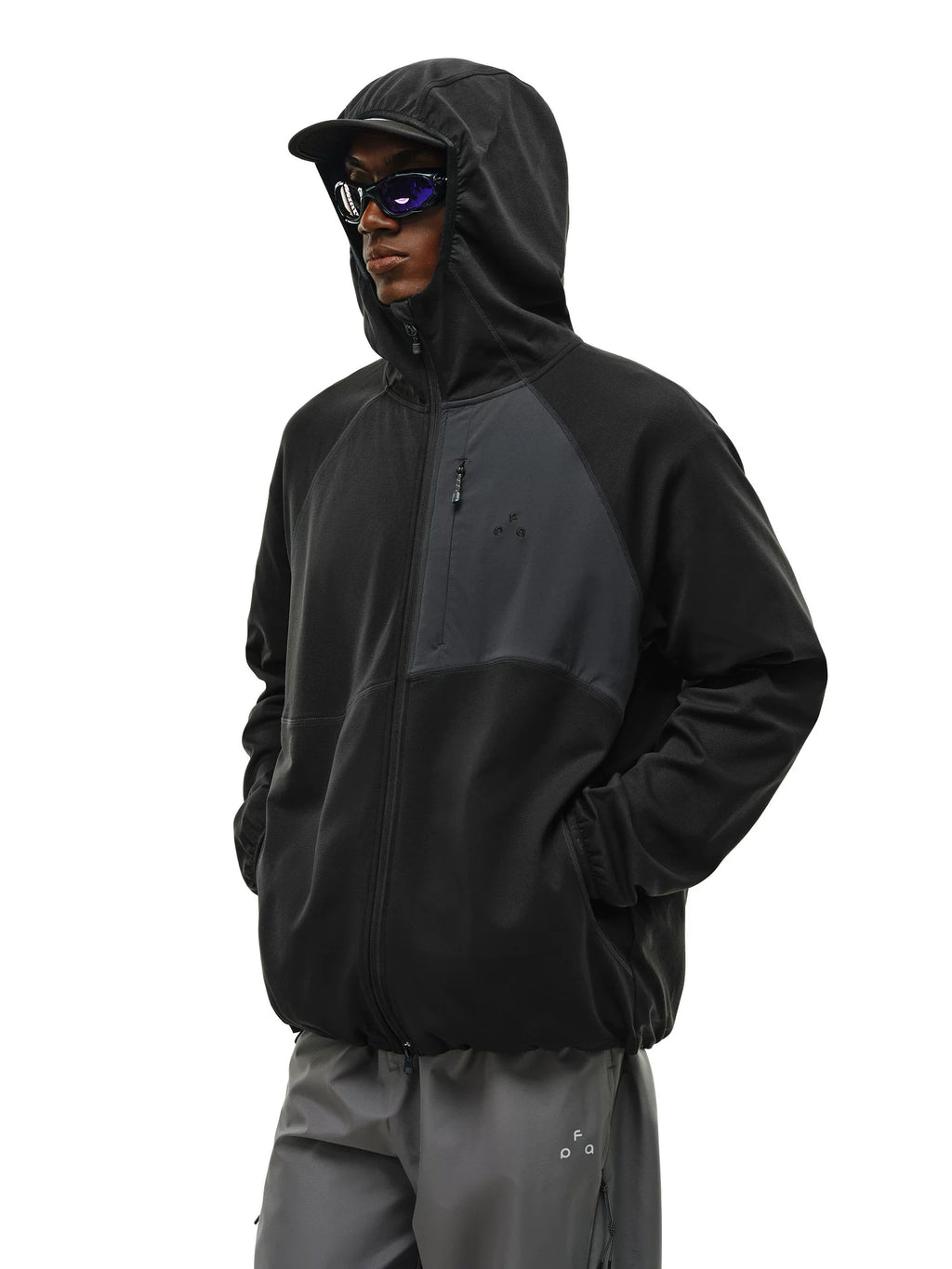 FPA Contrasting Zipper Cardigan Sweater Jacket