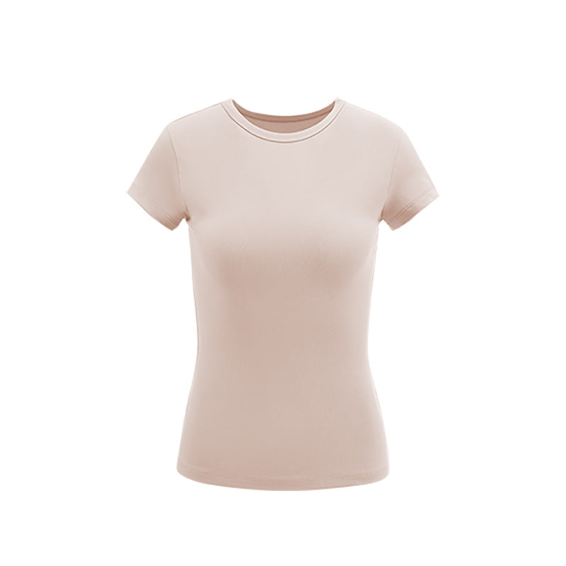 Inflation Crew Neck Straight Shoulder Spice Girl Waist TEE