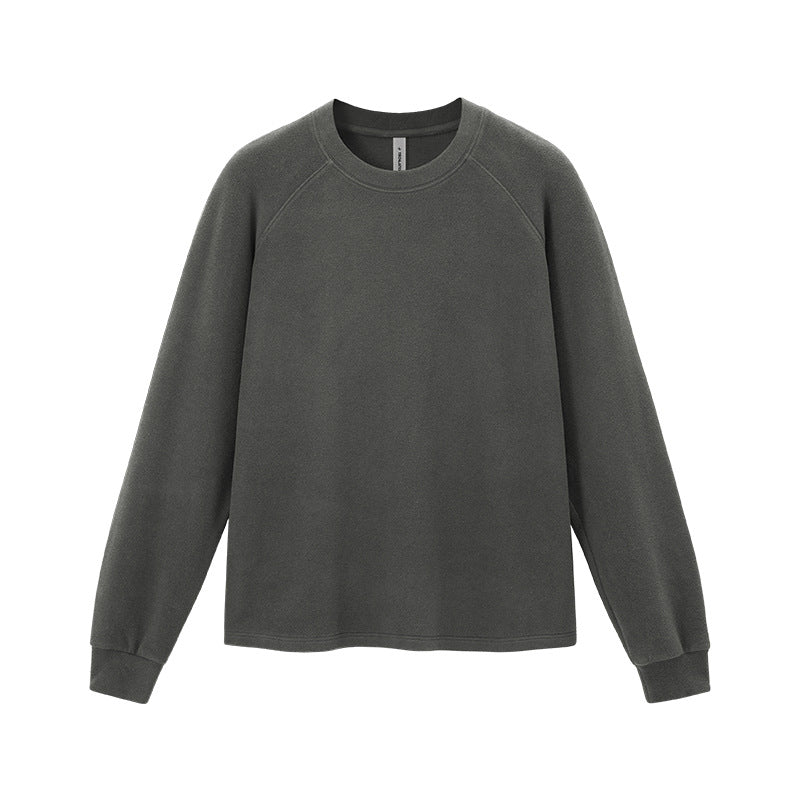 Inflation Warm Shoulders Loose Crew Neck Long Sleeves