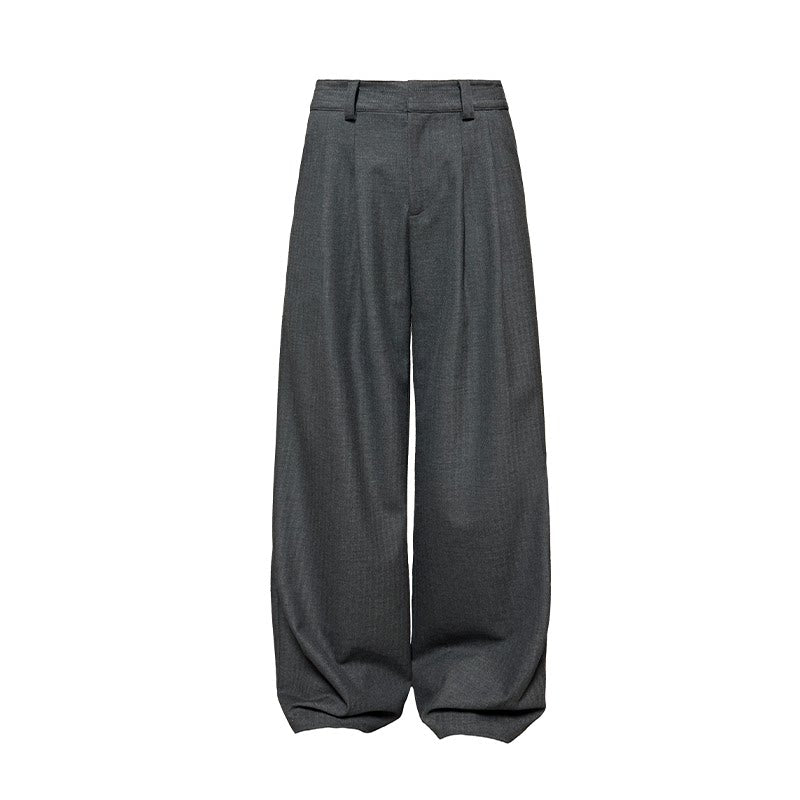 JCAESAR Double-pleated Wide-leg Casual Trousers