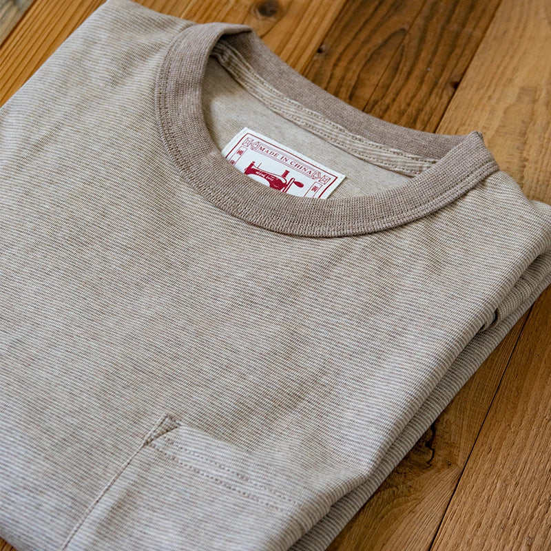 PrintAce Sand Brown Stripe 260g Breathable Oversized Tee