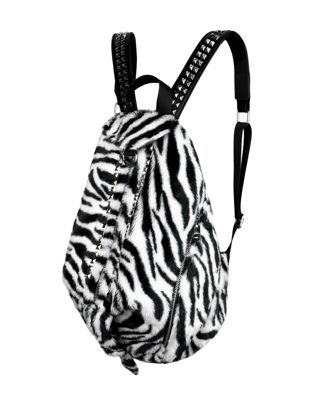 SAUCE Zebra Print Faux Leather Zip-Top Backpack