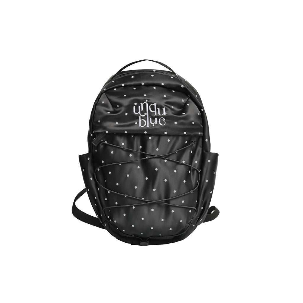 Unique blue Silver Polka Dot Faux Leather Drawstring Backpack