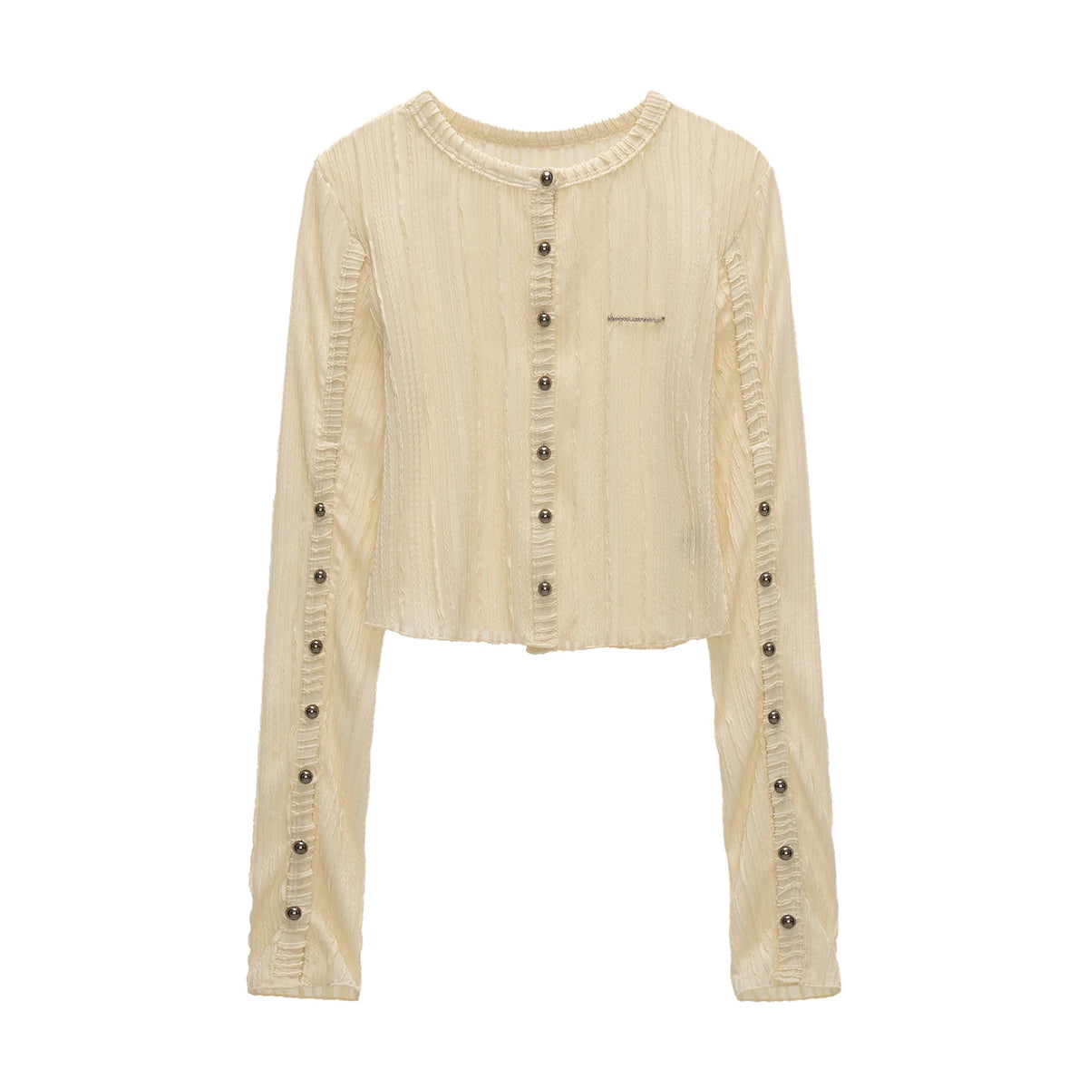 MAMC Striped Multi-Button Cardigan
