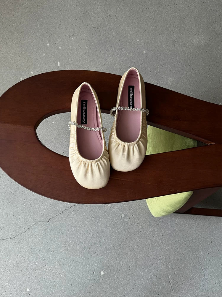 MILOOEY Rhinestone Strap Mary Jane Ballet Flat