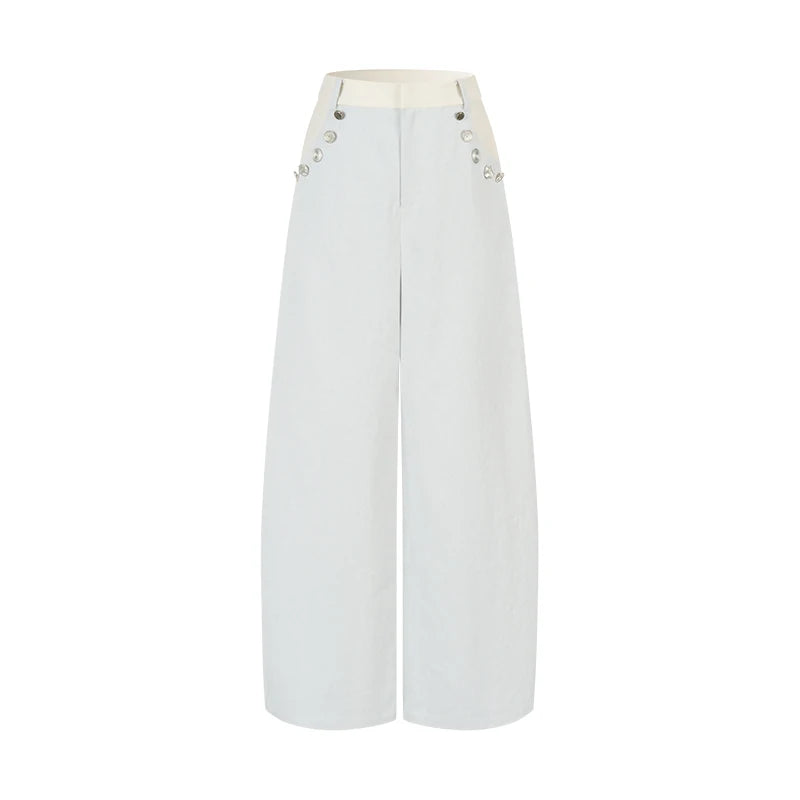 AnnoMundi Loose BF Casual Straight Wide-Leg Trousers