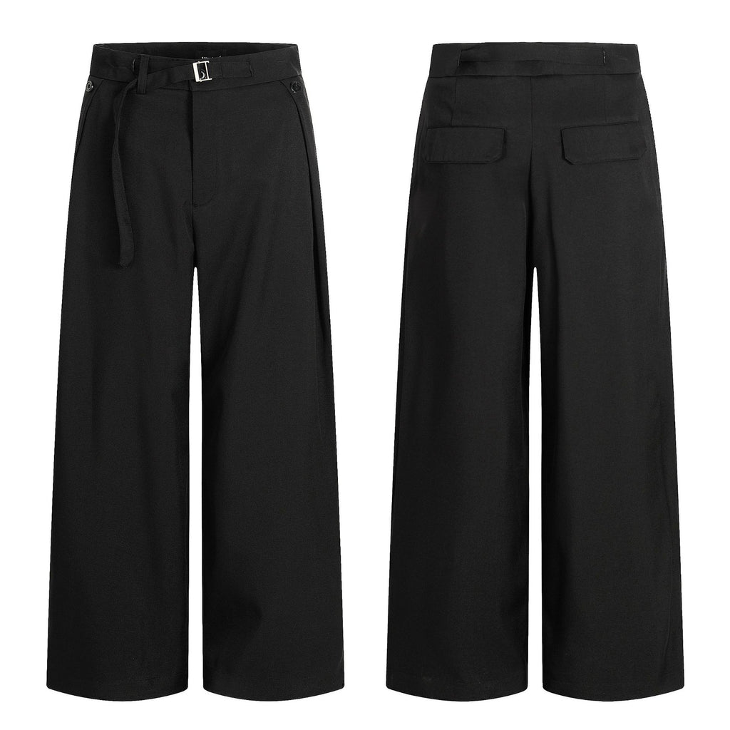 11KN Double Pleat High-Waist Wide-Leg Trousers