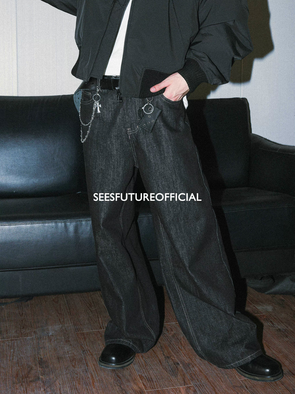 Seesfuture Retro Straight Versatile Wide Leg Pants