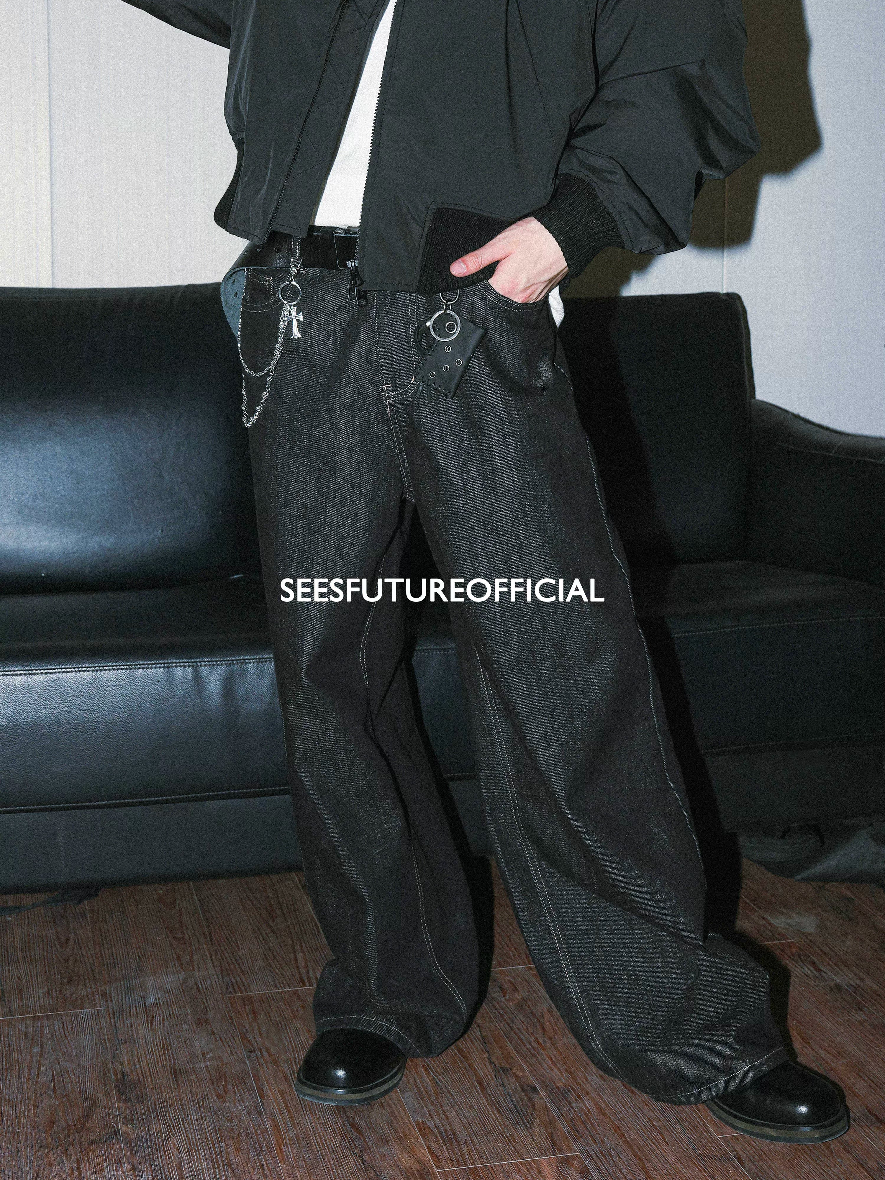 Seesfuture Retro Straight Versatile Wide Leg Pants