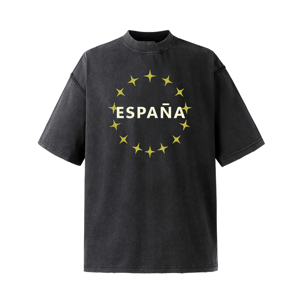 NOVACAM Letter Star Print Loose Tee