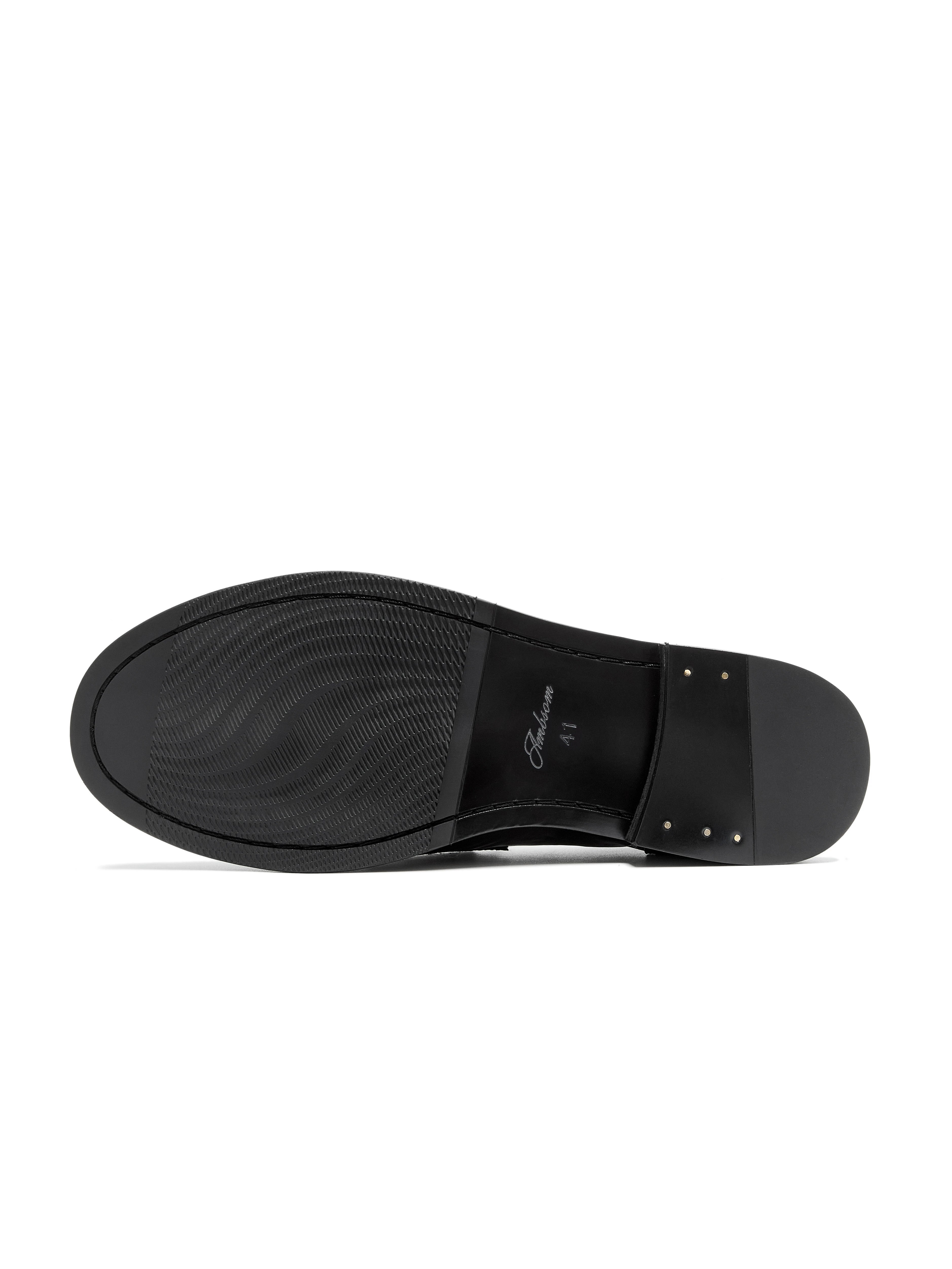 AMBSOM Leather Pleated Casual Shoes