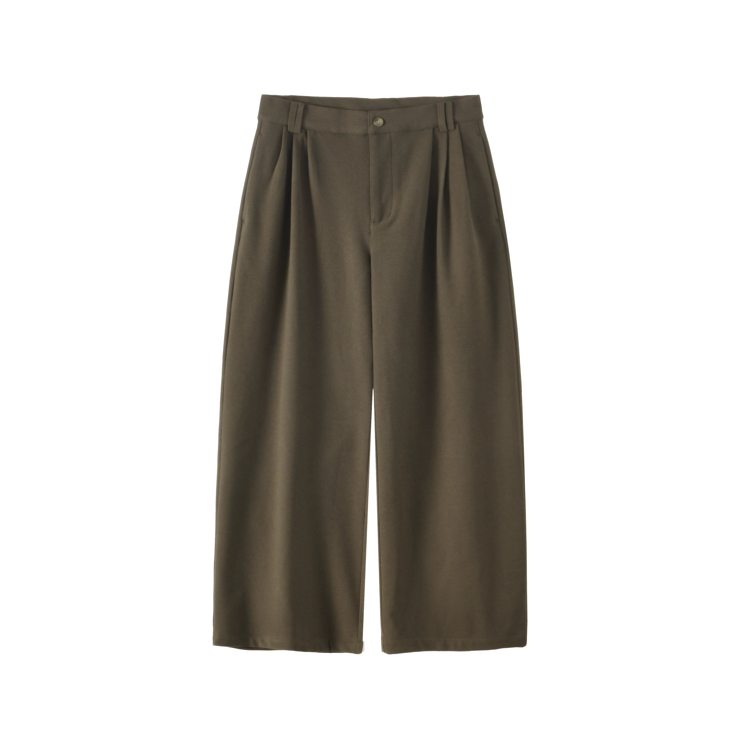 BUTTBILL Vintage Woolen Wide-leg Slacks