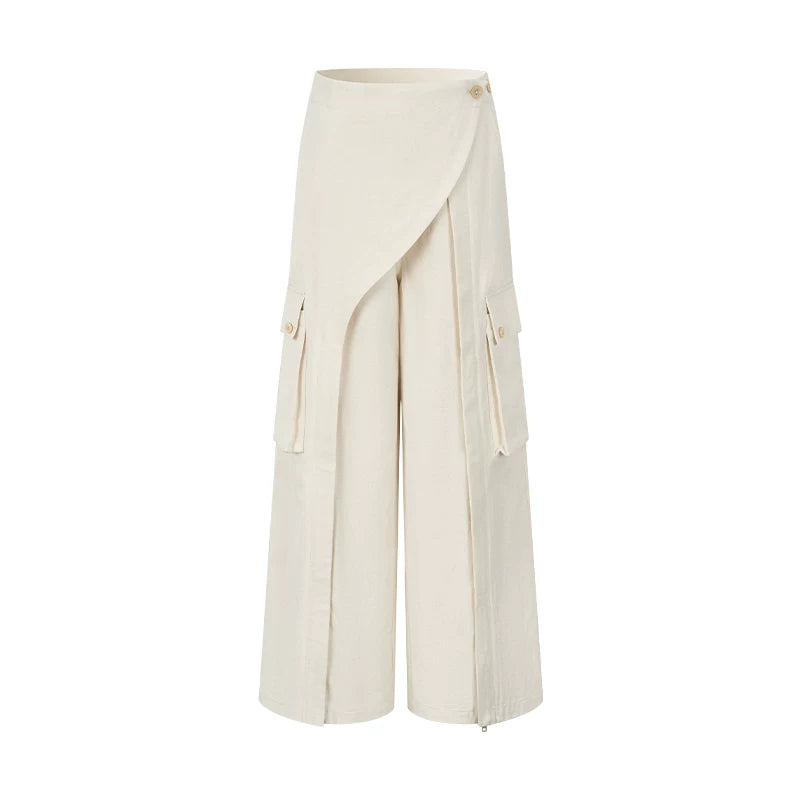 AnnoMundi Wrap Opening Zipper High-Waist Wide-Leg Pants
