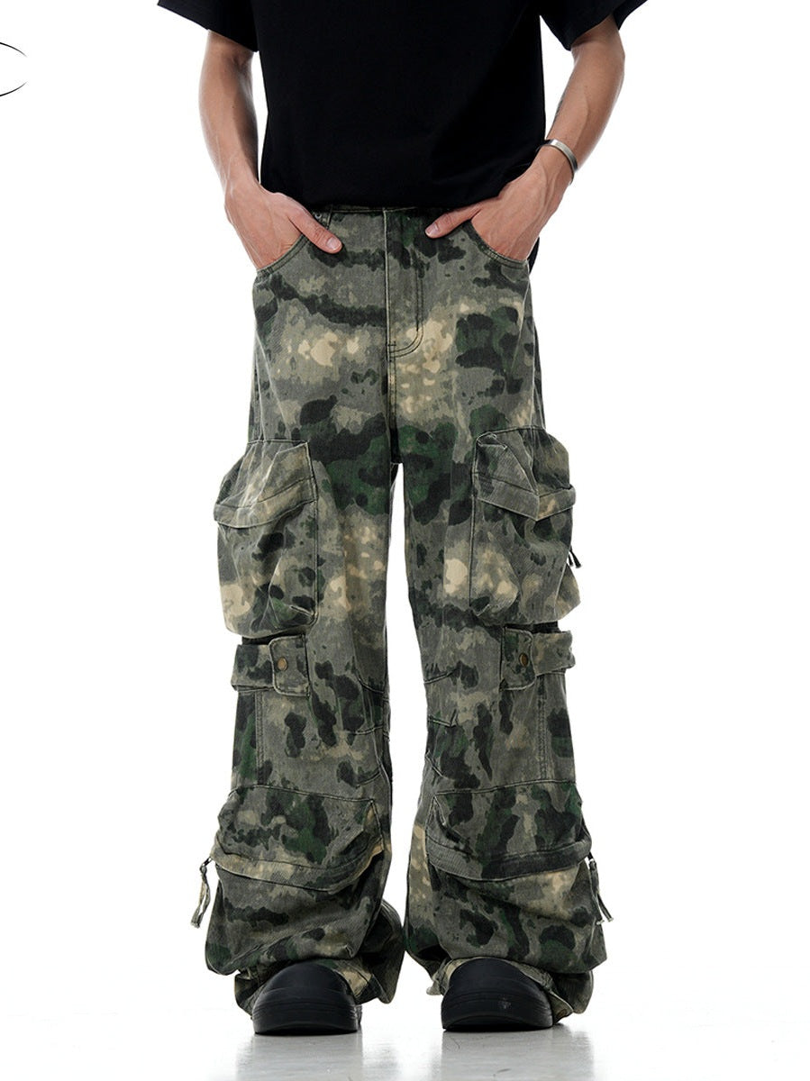 11KN Vintage Multi-pocket Camouflage Cargo Pants