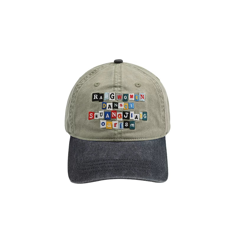 oarism Embroidered Slogan Cotton Baseball Cap