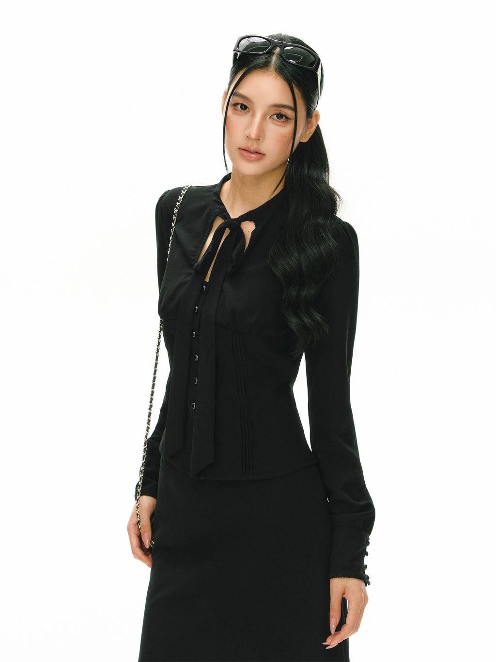 ARISEISM Two-Piece Set Cropped Slim Fit Tee & Skirt