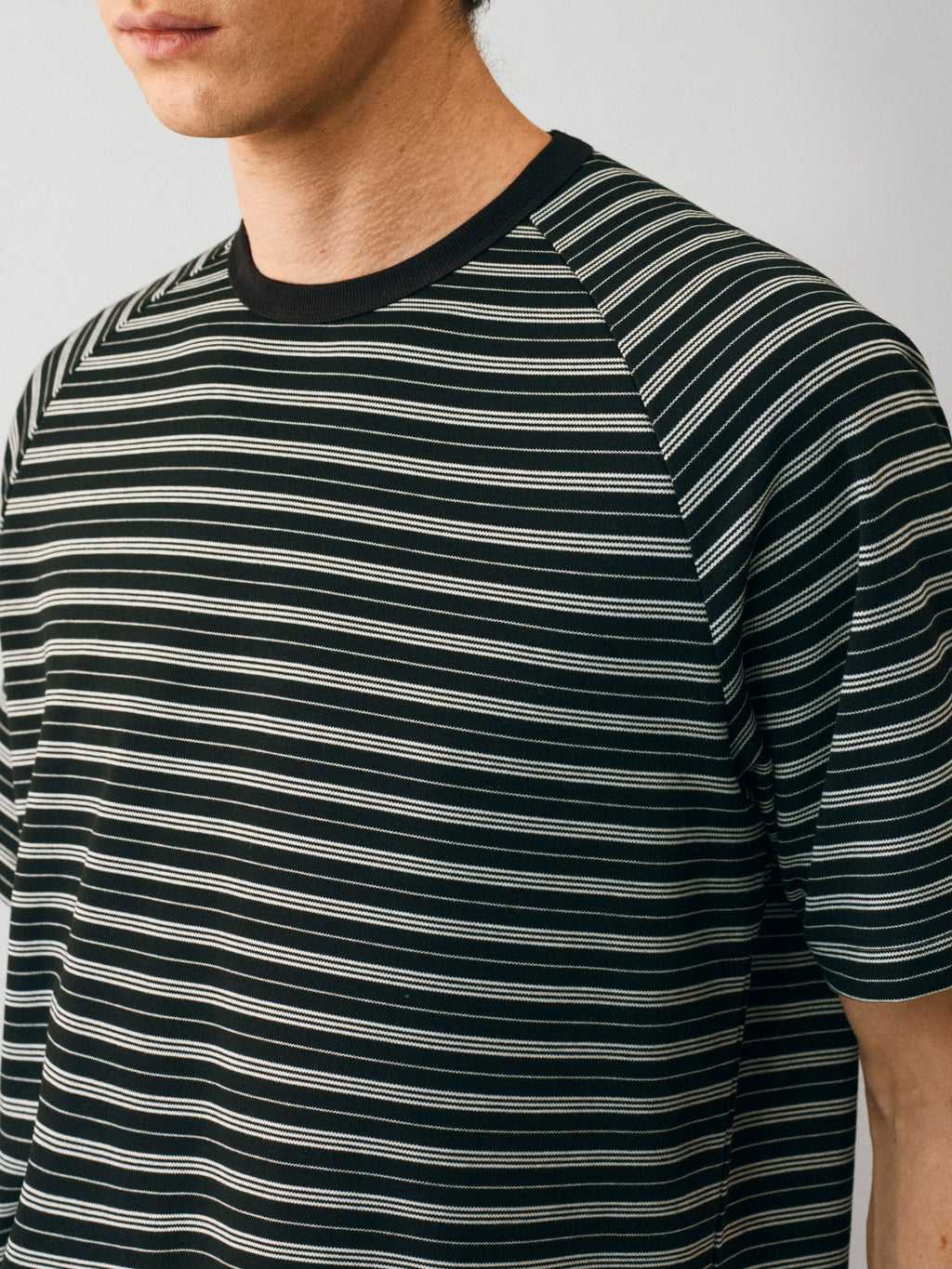 NONRADICAL Lyocell Stripe Breathable Raglan Tee