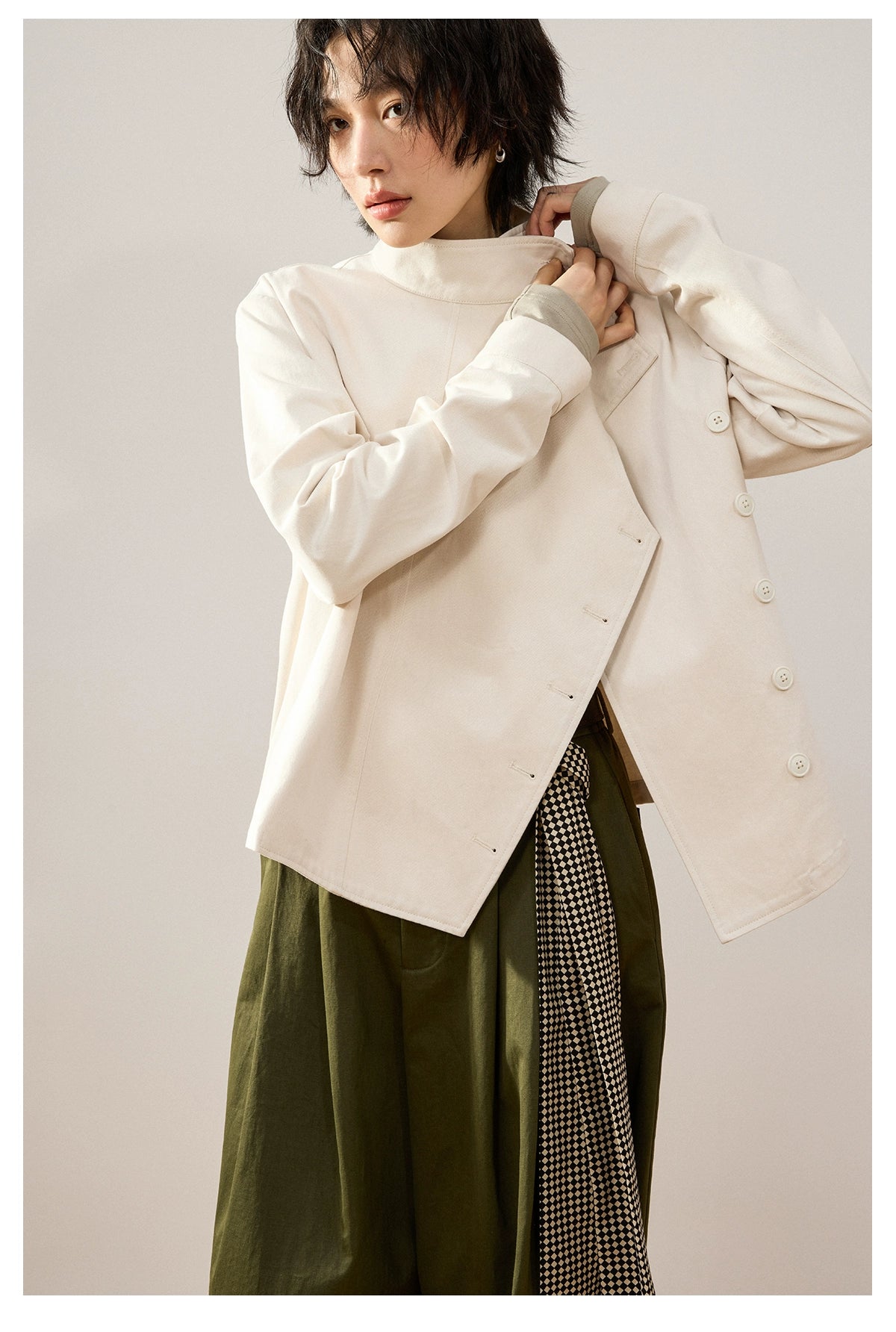 Sameuoo Vintage Irregular Design Jacket