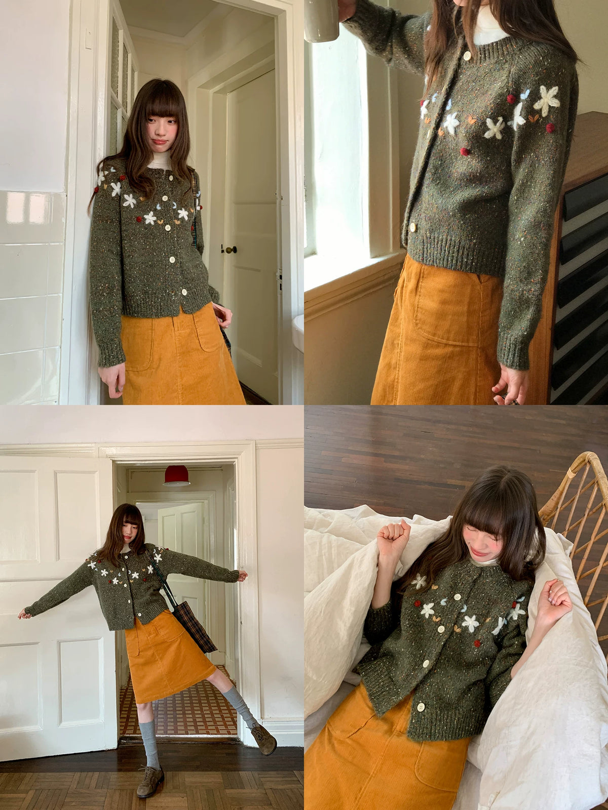 KANO Handmade Crochet Floral Cardigan