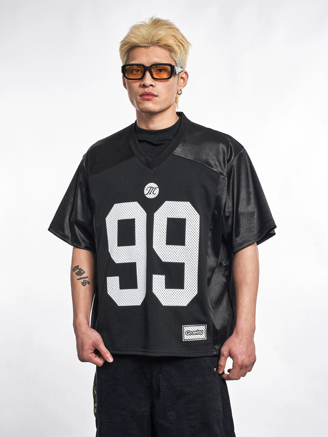 MT99 Alphabet Sports Breathable V-Neck Jersey Tee