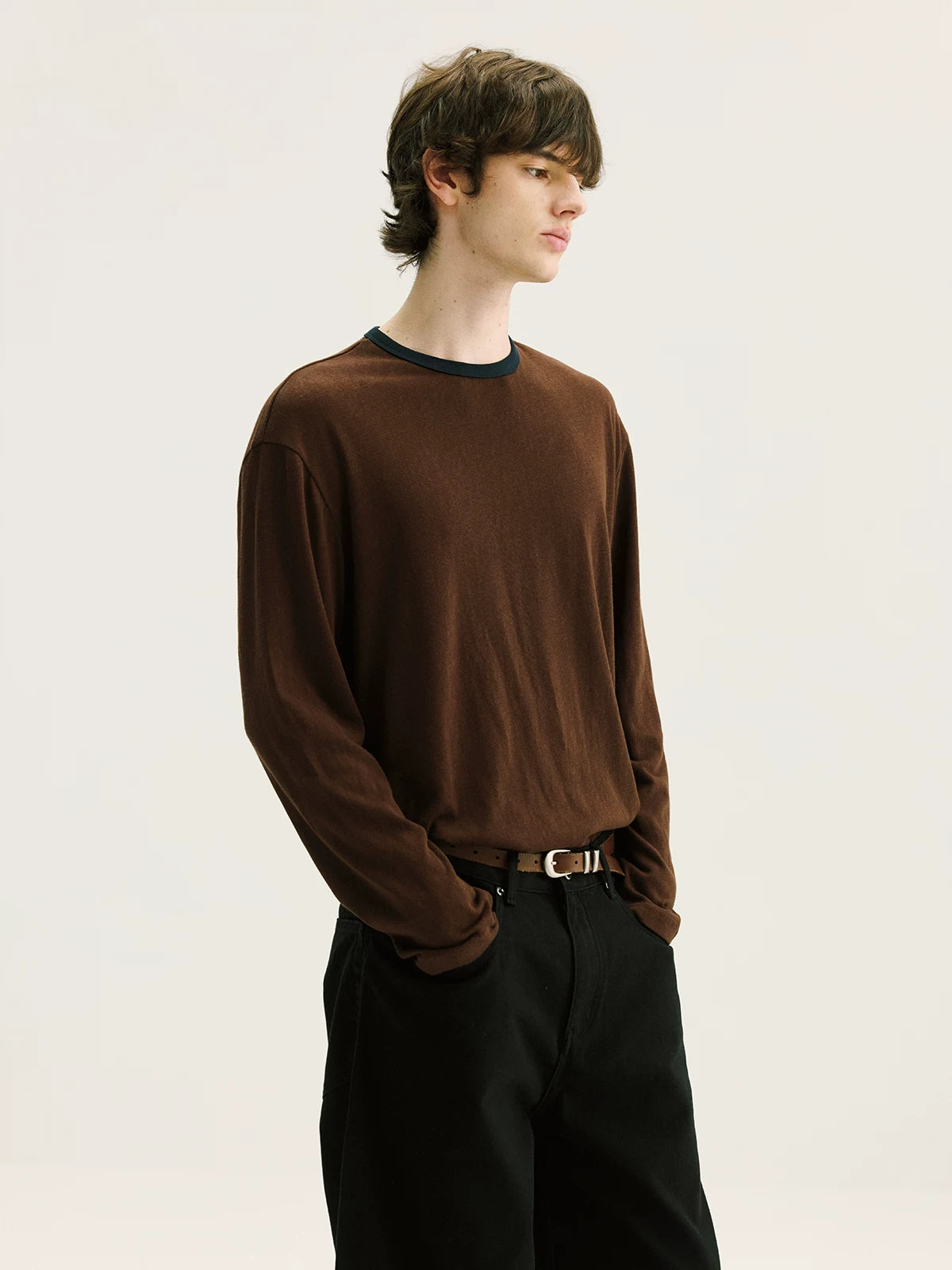 CARPEM Color-Block 400g Relaxed Long-Sleeve Tee