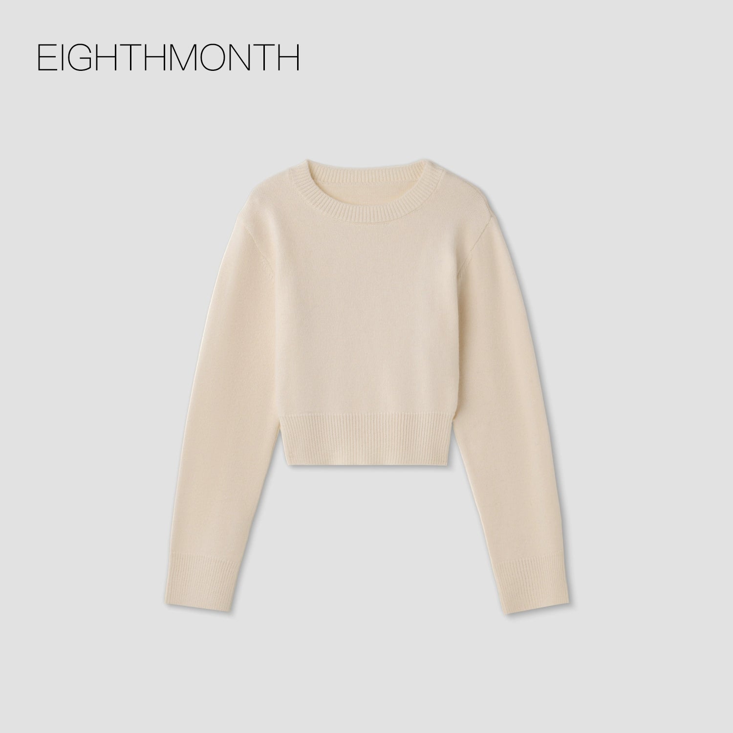 EIGHTHMONTH Vintage Crew Neck High Waist Knitted Sweater