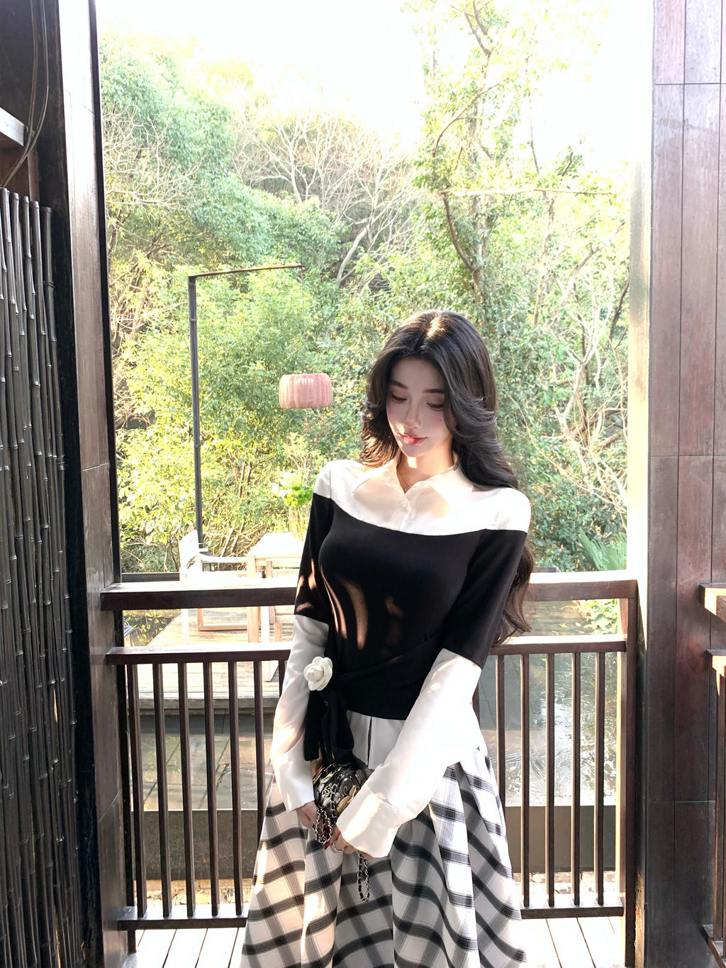 Barb Chill Vintage Short Fake Two-Piece Knitted Shirt
