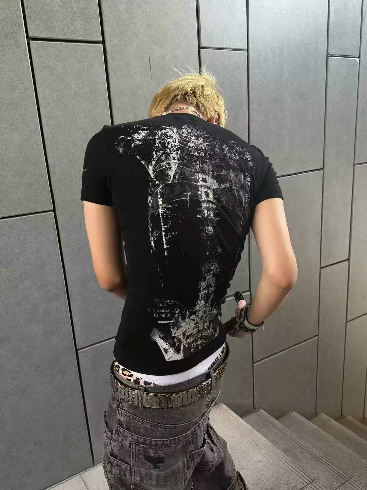 FRKM SCD Human Skeleton Print 260g Breathable Slim Fit Tee