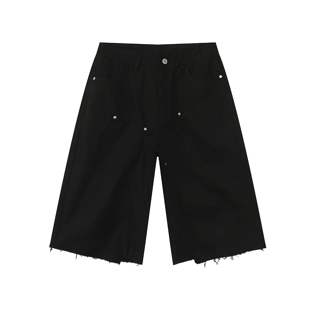 MTLCLOTHES Tooling Logging Rough Edge Simple Seven-point Jeans