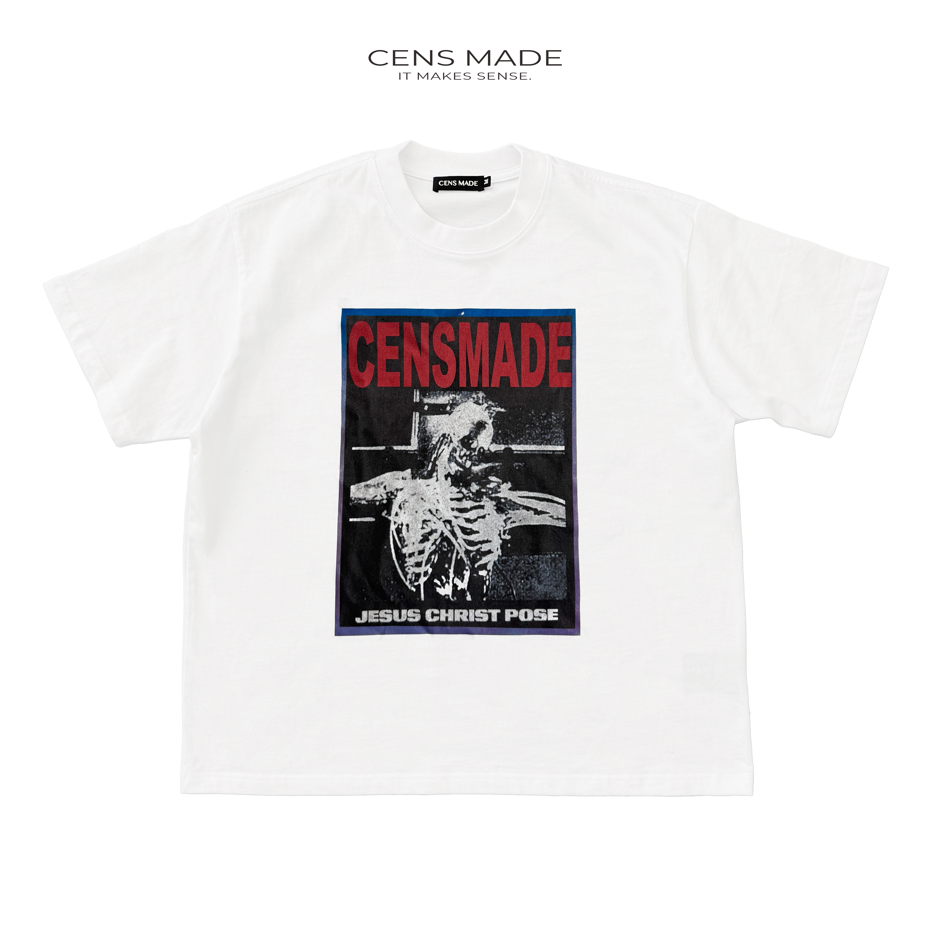 CENSMADE Retro Skull Print Versatile Tee