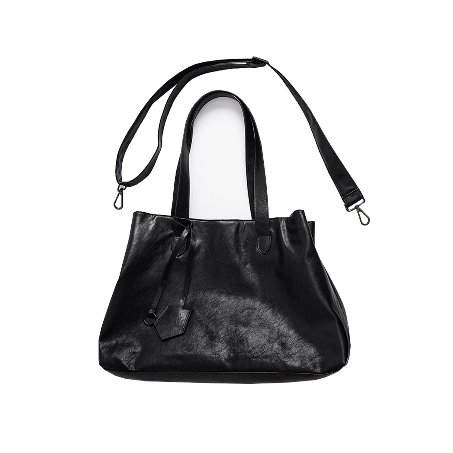 LR MADE Dark Suede Shoulder Tote Bag