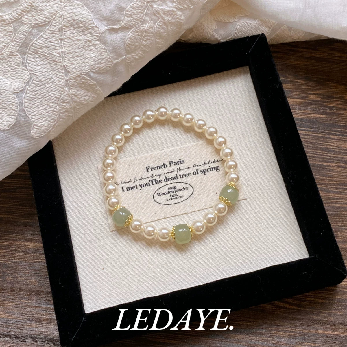 LIDAYE Natural Hetian Jade Pearl Beaded Bracelet