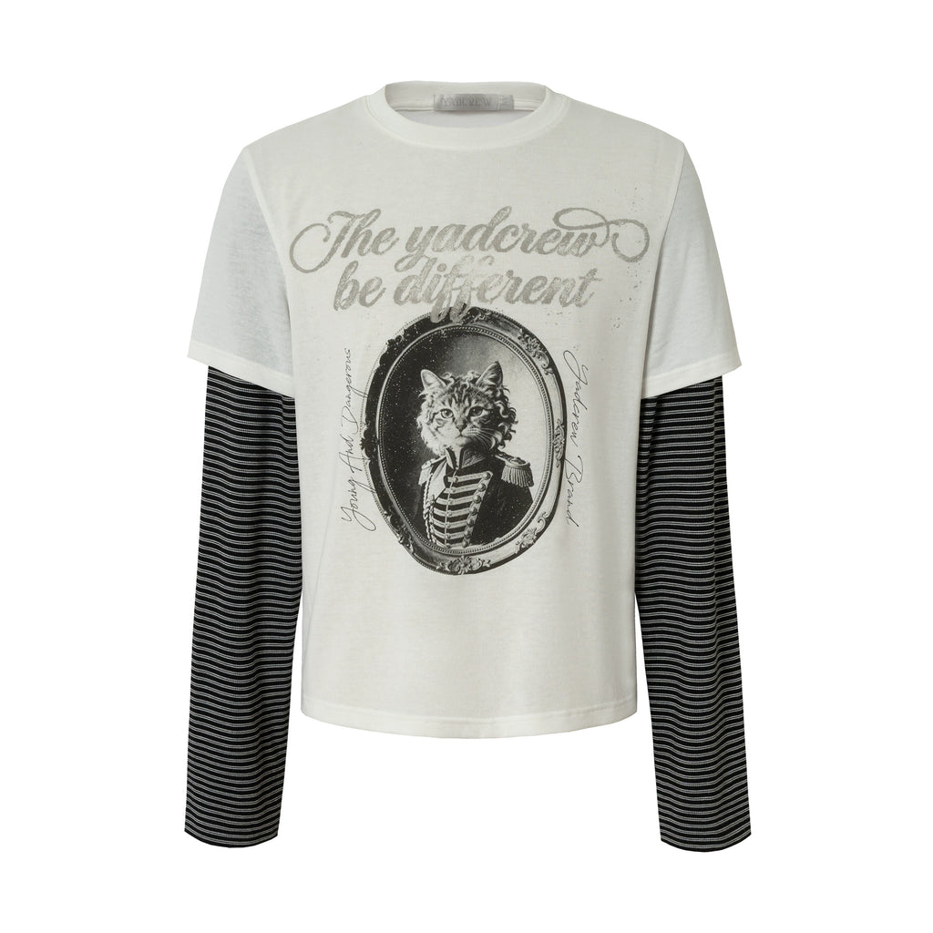 YADcrew Napoleon Selkirk Striped 400g Loose Long-Sleeve Tee