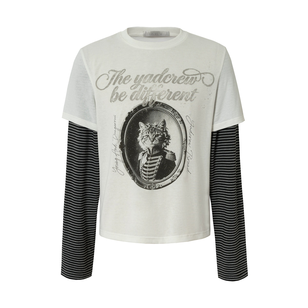 YADcrew Napoleon Selkirk Striped 400g Loose Long-Sleeve Tee