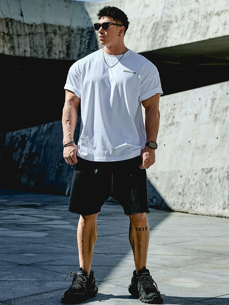 Muscledog Merican Printed Loose Casual Fitness Clothing