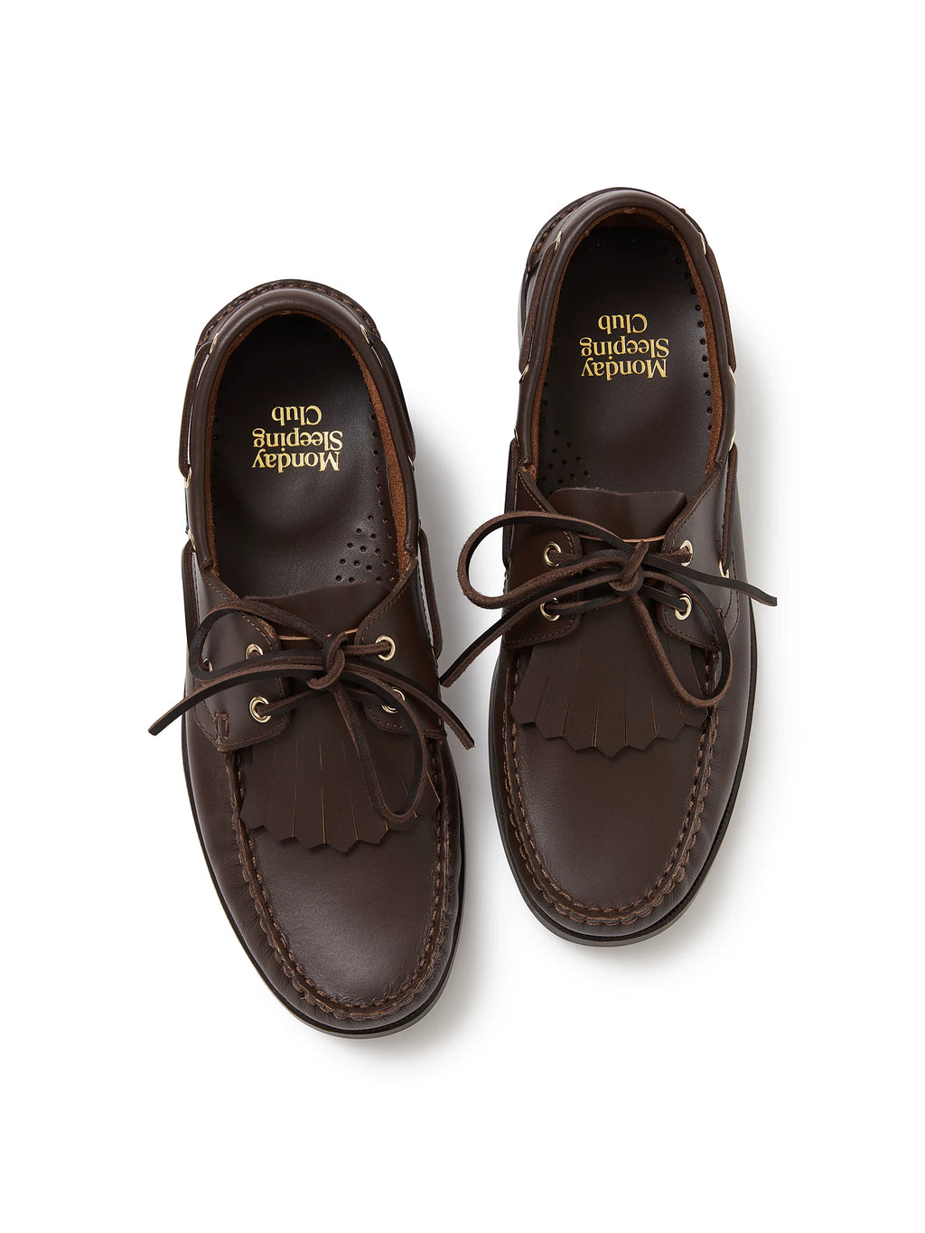 MondaySleepingClub Leather Lace-Up Boat Shoe