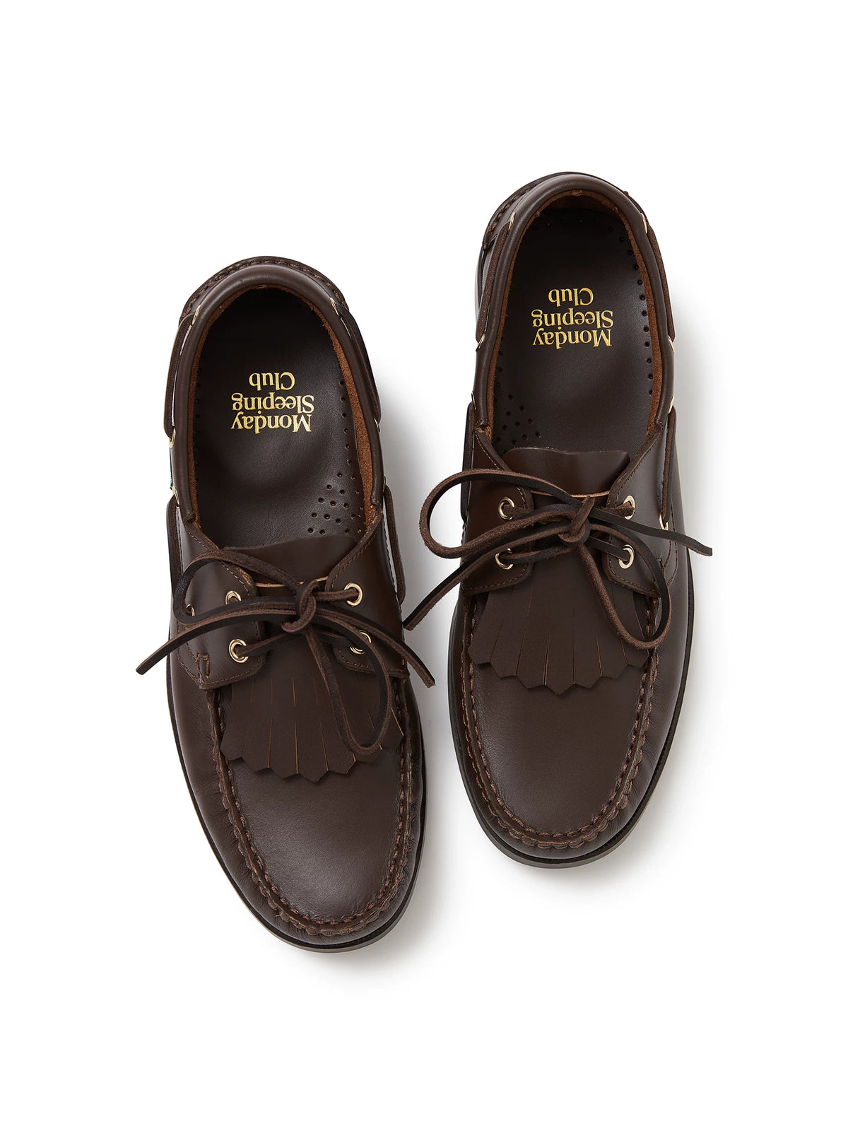 MondaySleepingClub Leather Lace-Up Boat Shoe