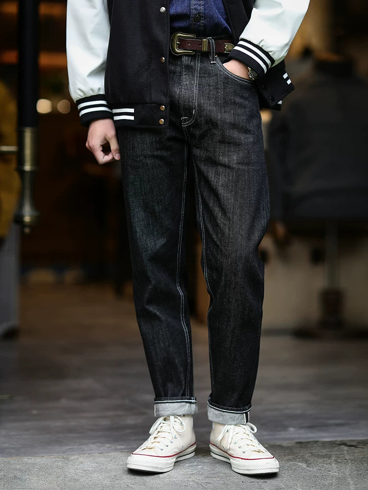 Mbbcar 14OZ Selvedge Embroidery Slim Fit Jeans