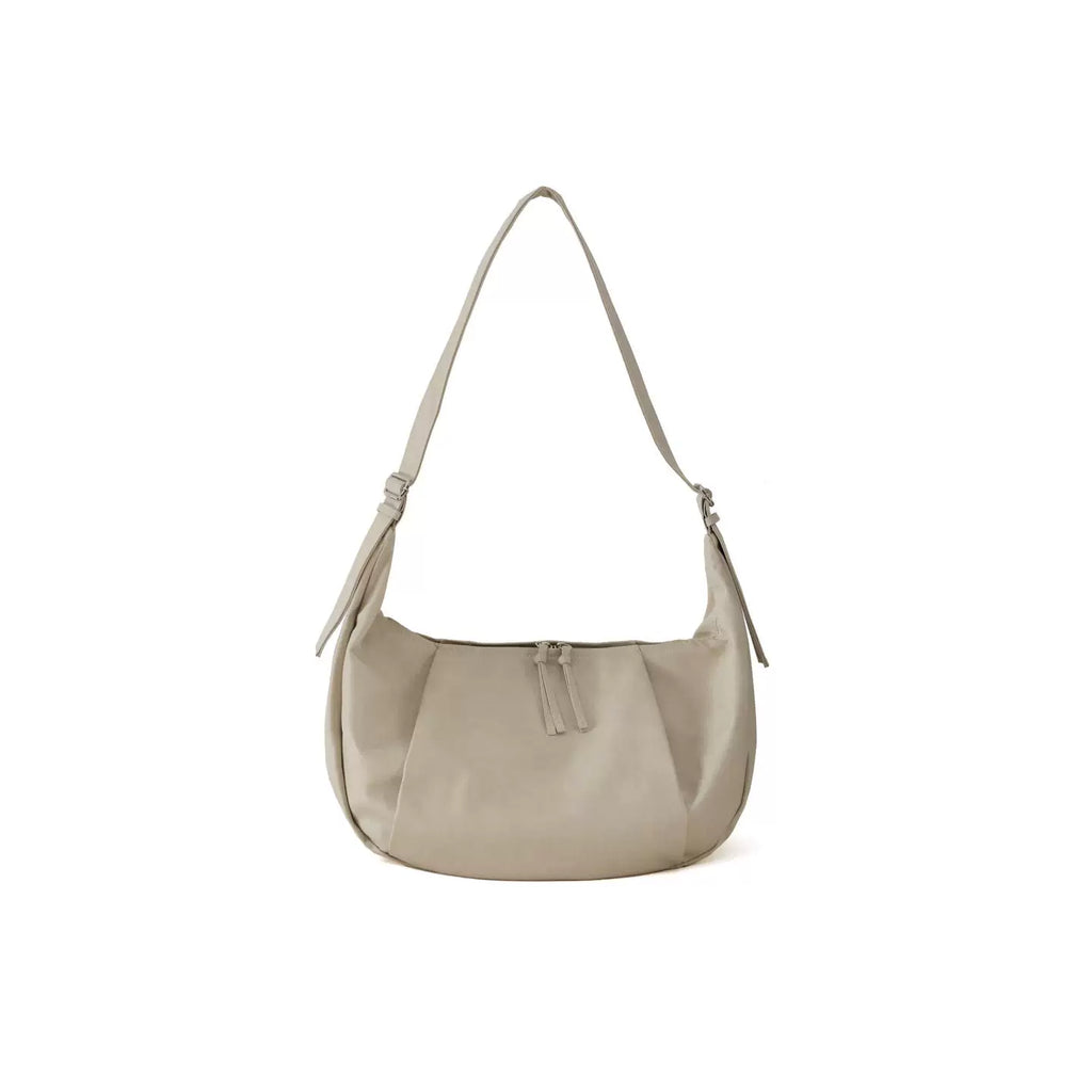 LIVINGTOWN Faux Leather Dumpling Crossbody Bag - Zip-Top