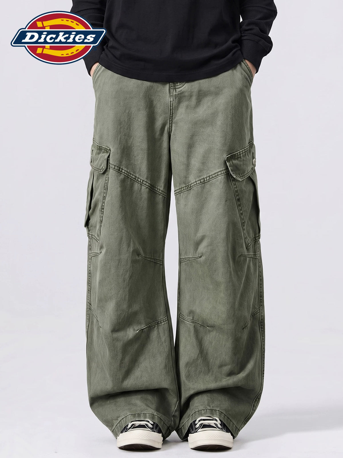 Dickies American Multi-Pocket 400g Wrinkle-Resistant Wide-Leg Cargo Pants