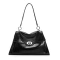JELLY TOYBOY Black Faux Leather Lock-Top Shoulder Bag